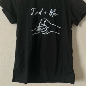 SHEIN Black Tee with White "Dad + Me" Graphic